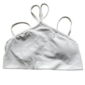 Lululemon Flow Y Strappy Bra Nulu Light Support White Sports Size 10